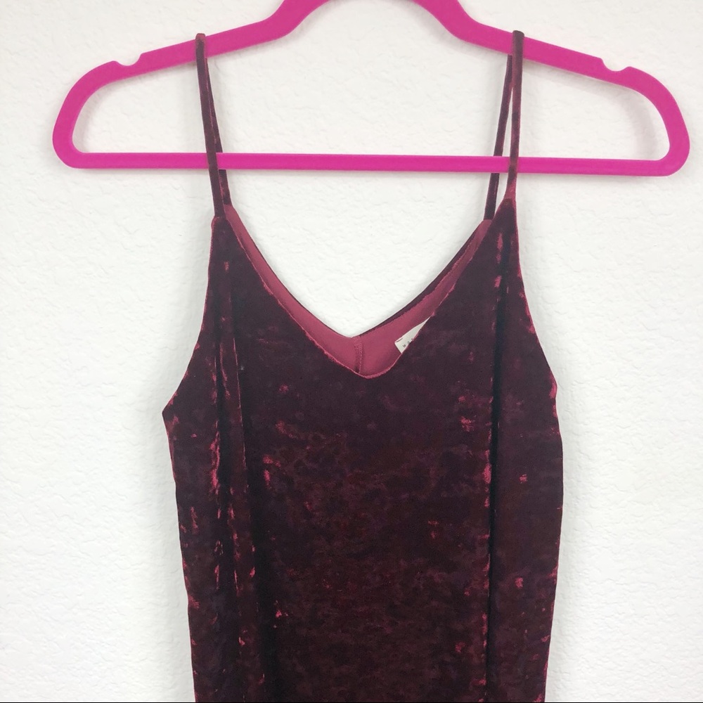 Anthropologie Wasabi + Mint Red Velvet Tank Dress - Picture 3 of 8